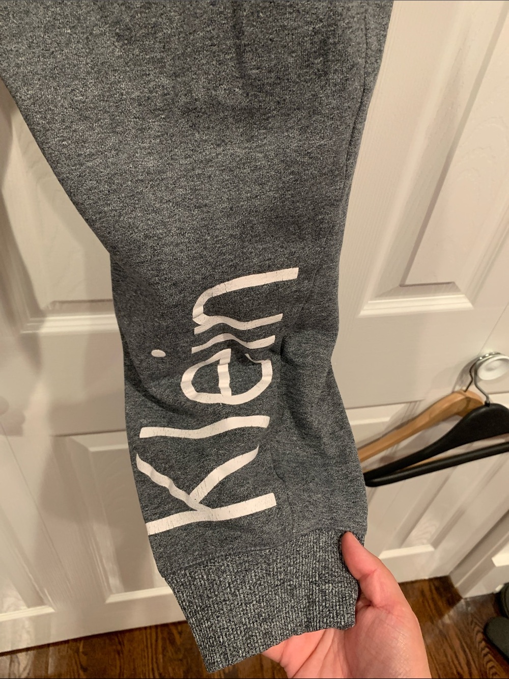 Calvin Klein Dark Gray Capri Sweatpants with White Logo - Picture 8 of 12